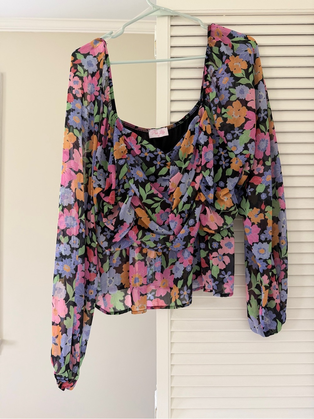 Pink Lily Floral Blouse